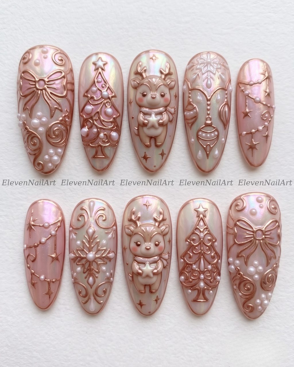Rose Gold Festive Reindeer