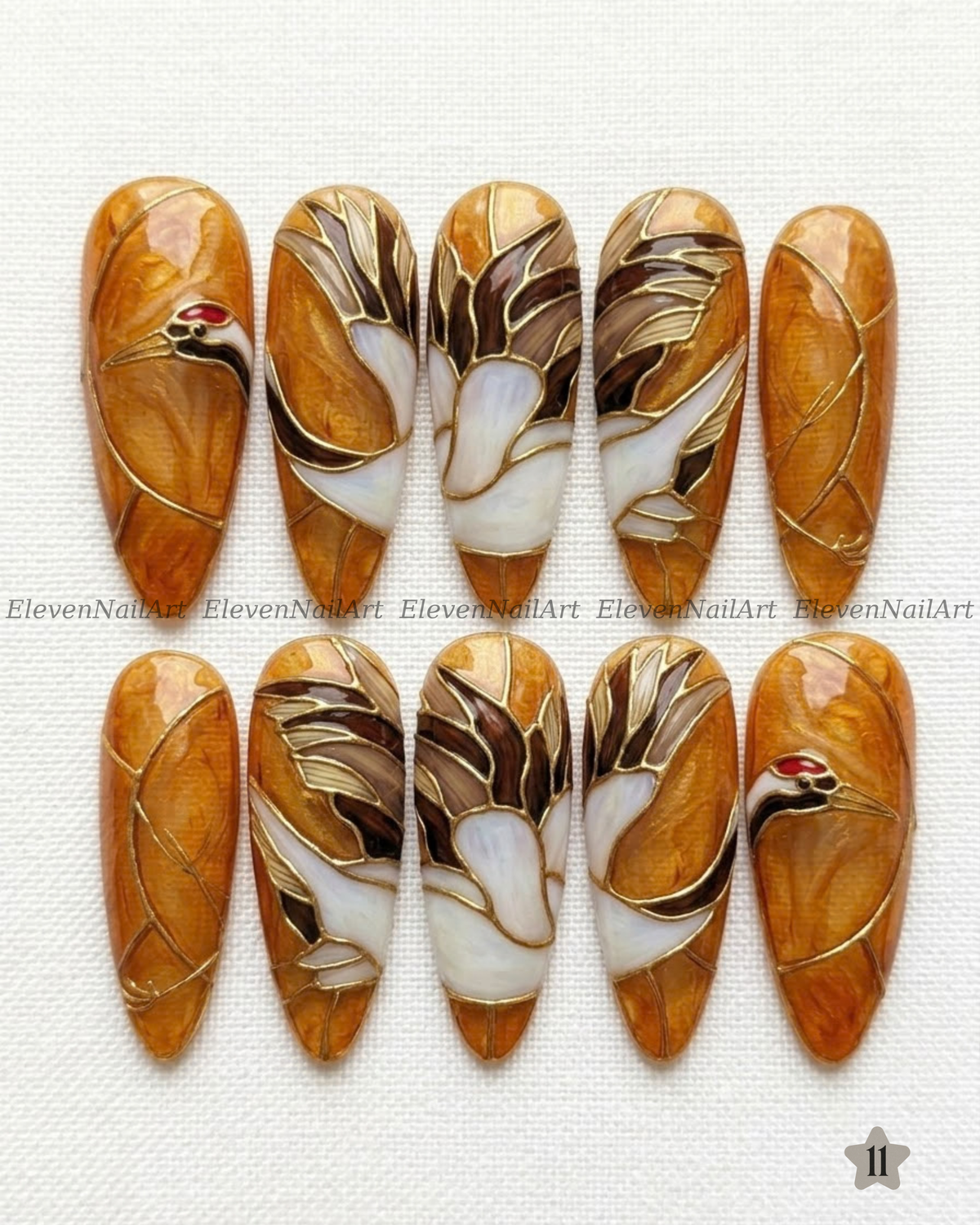 Golden Crane Cloisonne