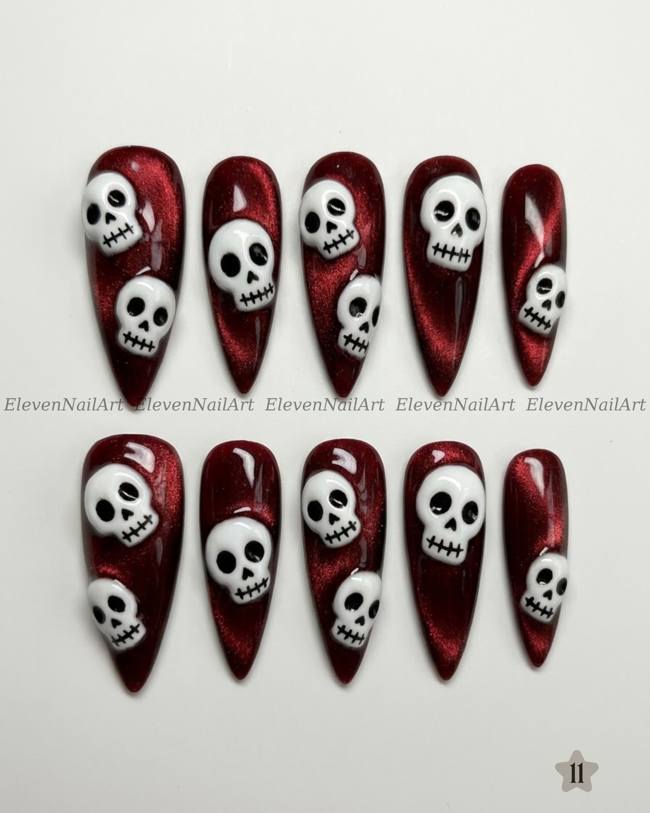 Crimson Velvet Skulls