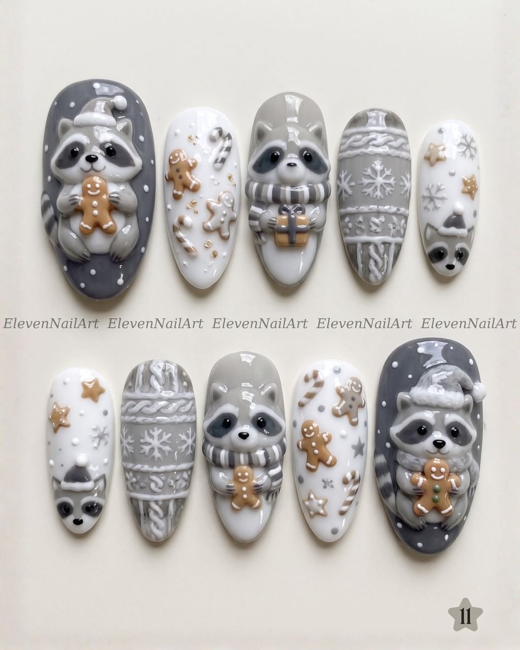 Frosted Raccoon Christmas