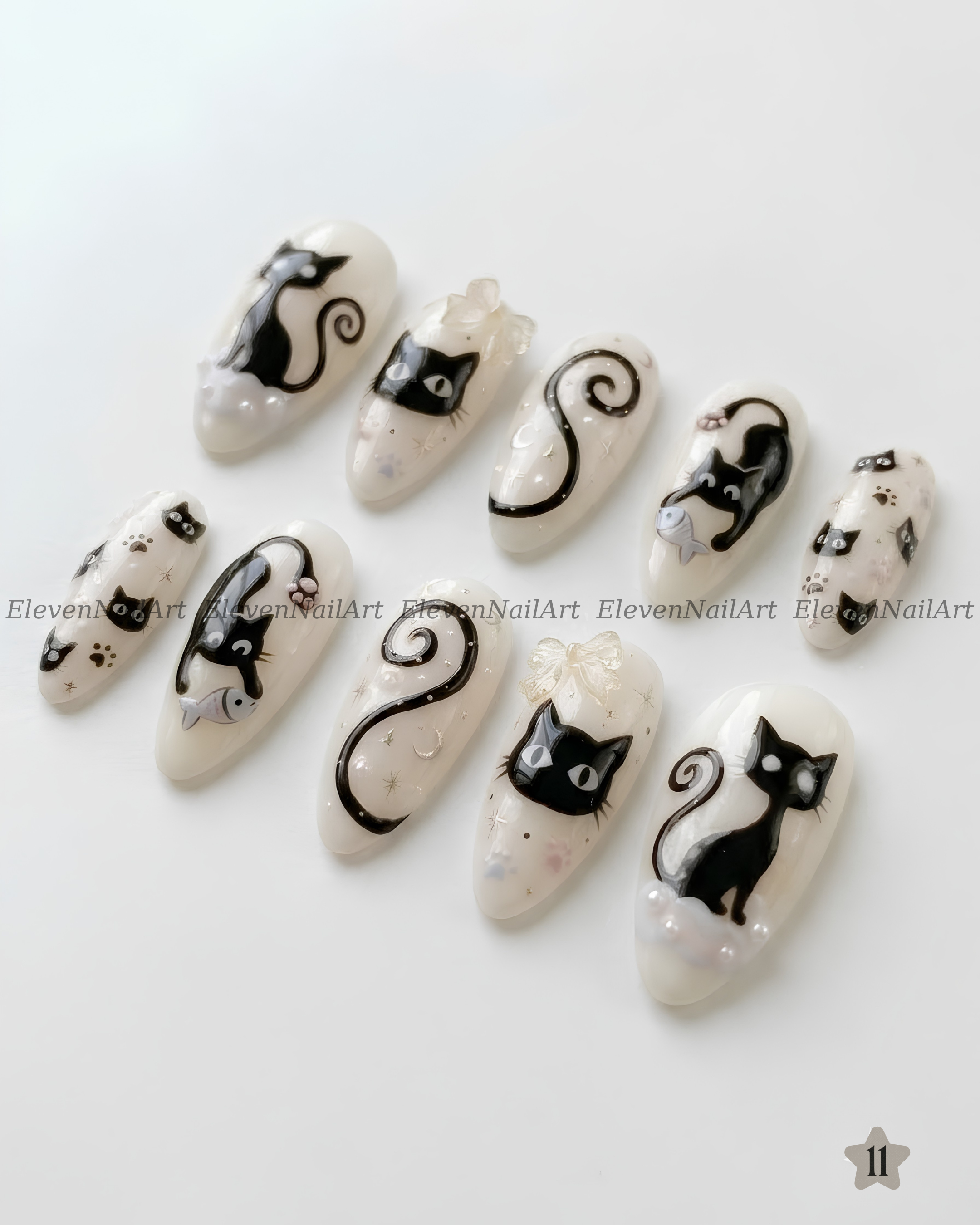Midnight Feline Whimsy