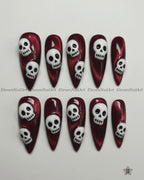 Crimson Velvet Skulls