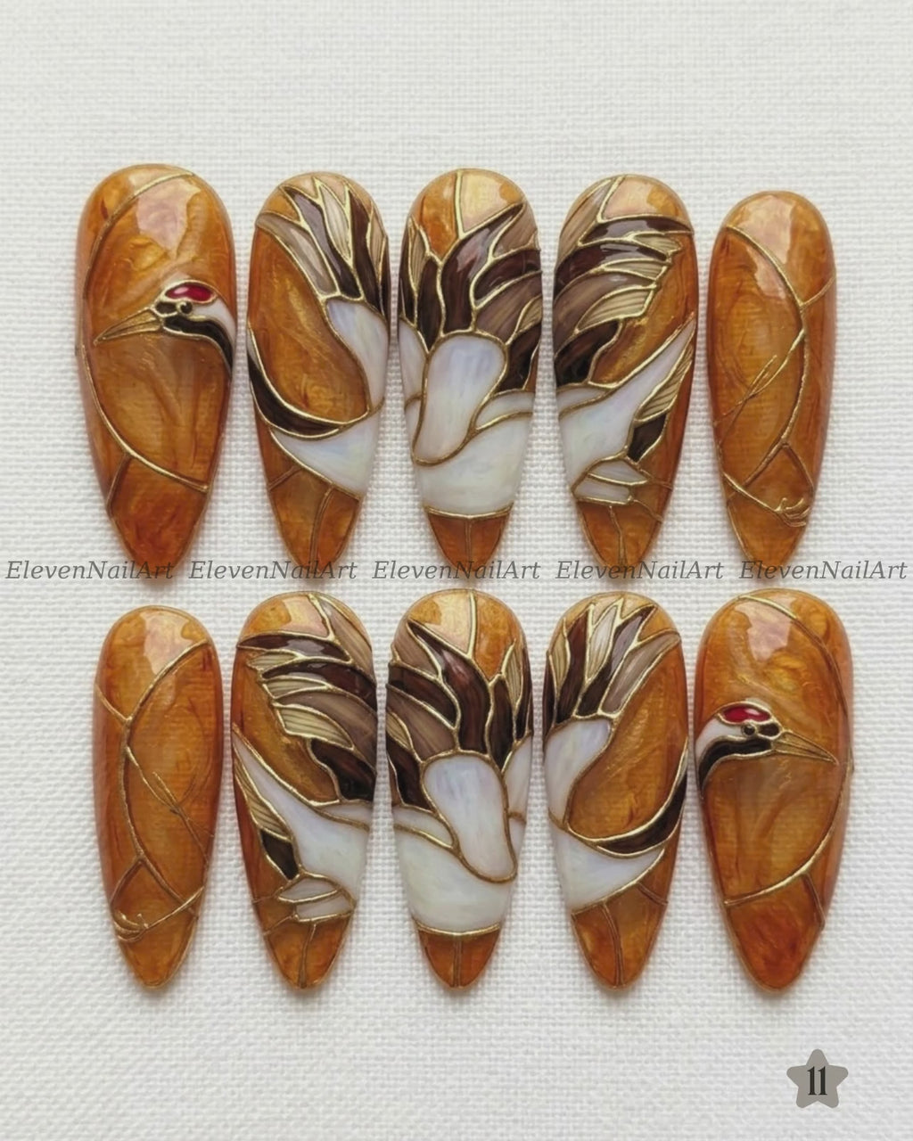 Golden Crane Cloisonne