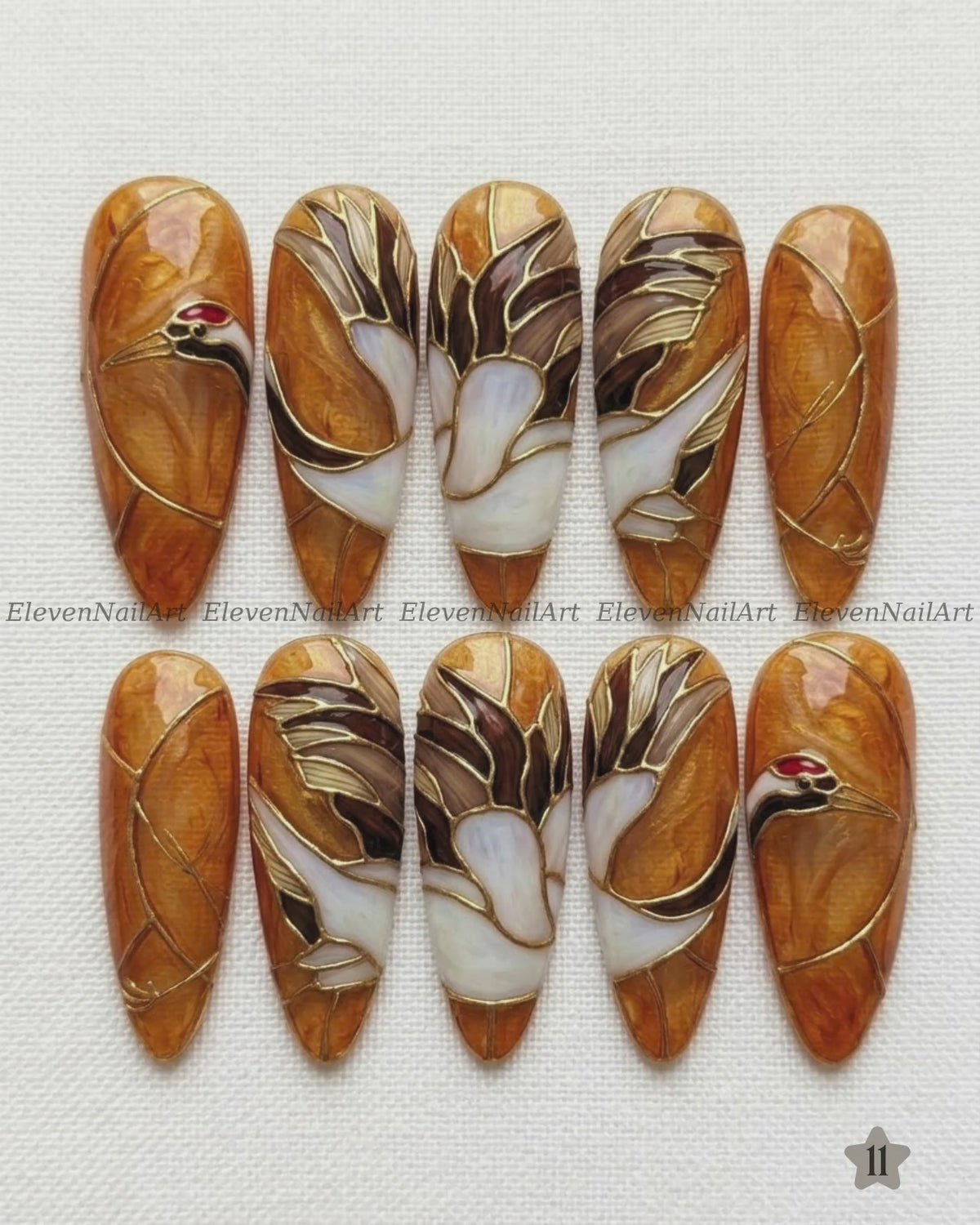 Golden Crane Cloisonne